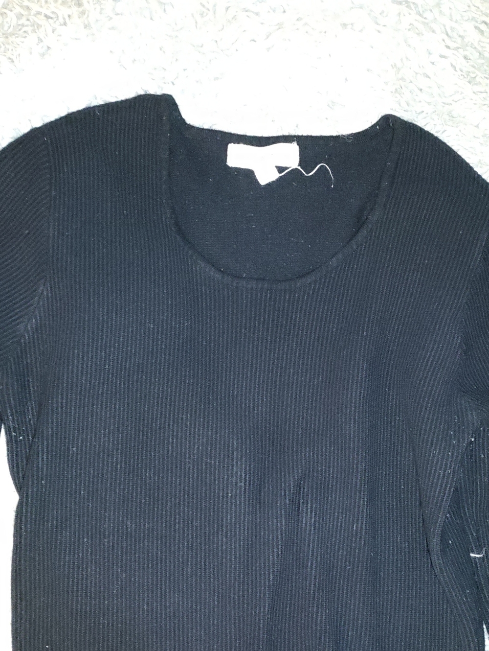 Womenβs Black Ribbed Scoop Neck Top - Timeless Crew Style